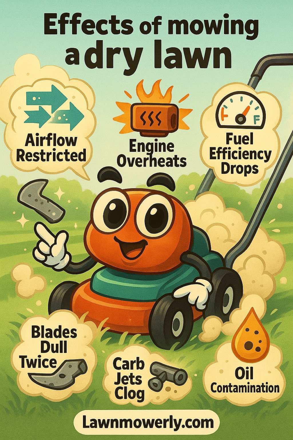 Effects of Mowing a Dry Lawn