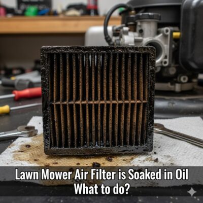 lawn mower air filter is soaked in oil