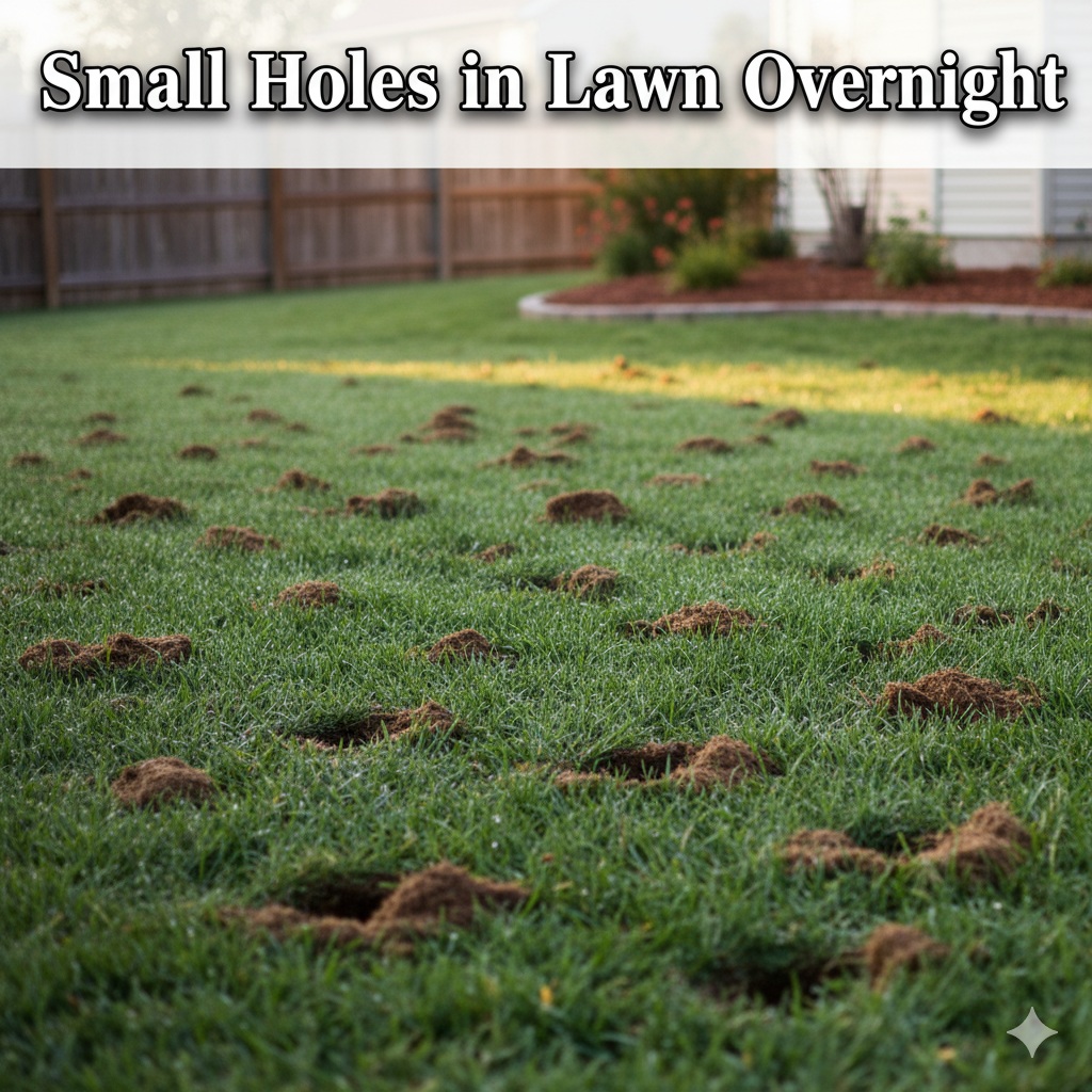 Small Holes in Lawn Overnight