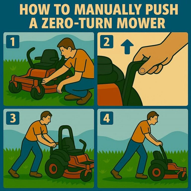 how to manually push a zero-turn mower
