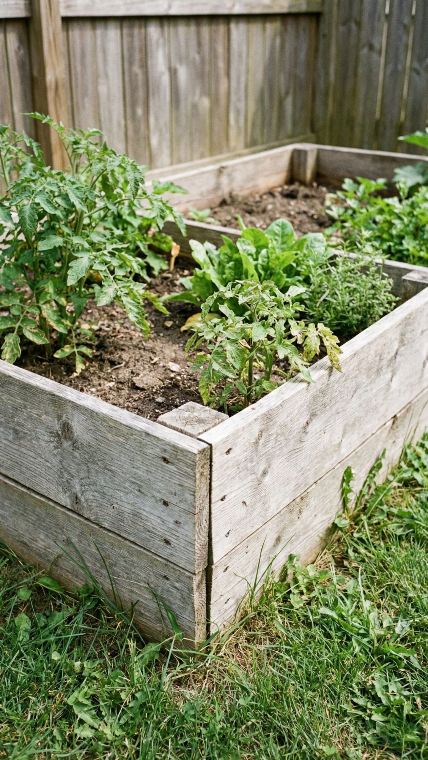 Raised bed that allows mower to glide along edge