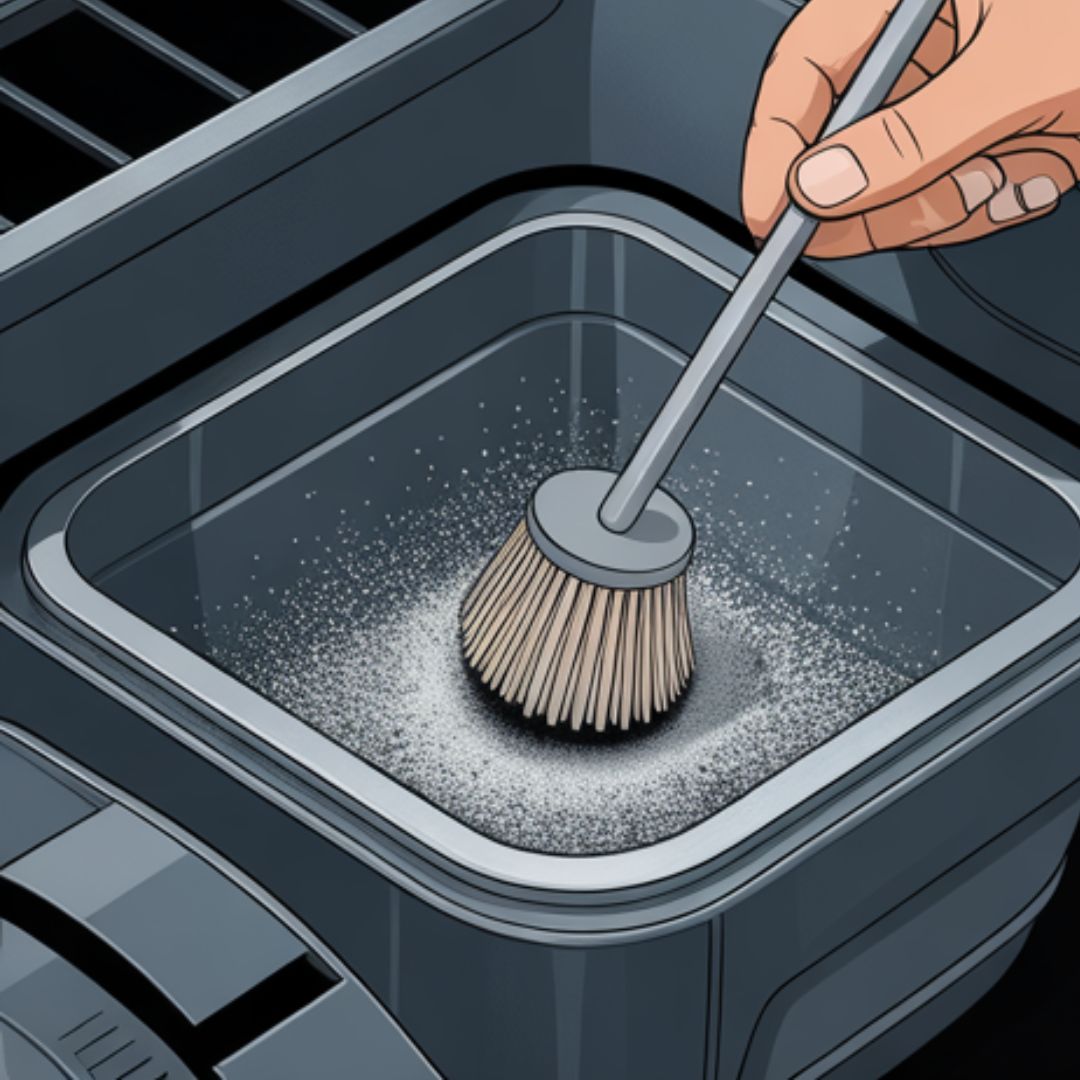 Cleaning mower air filter housing