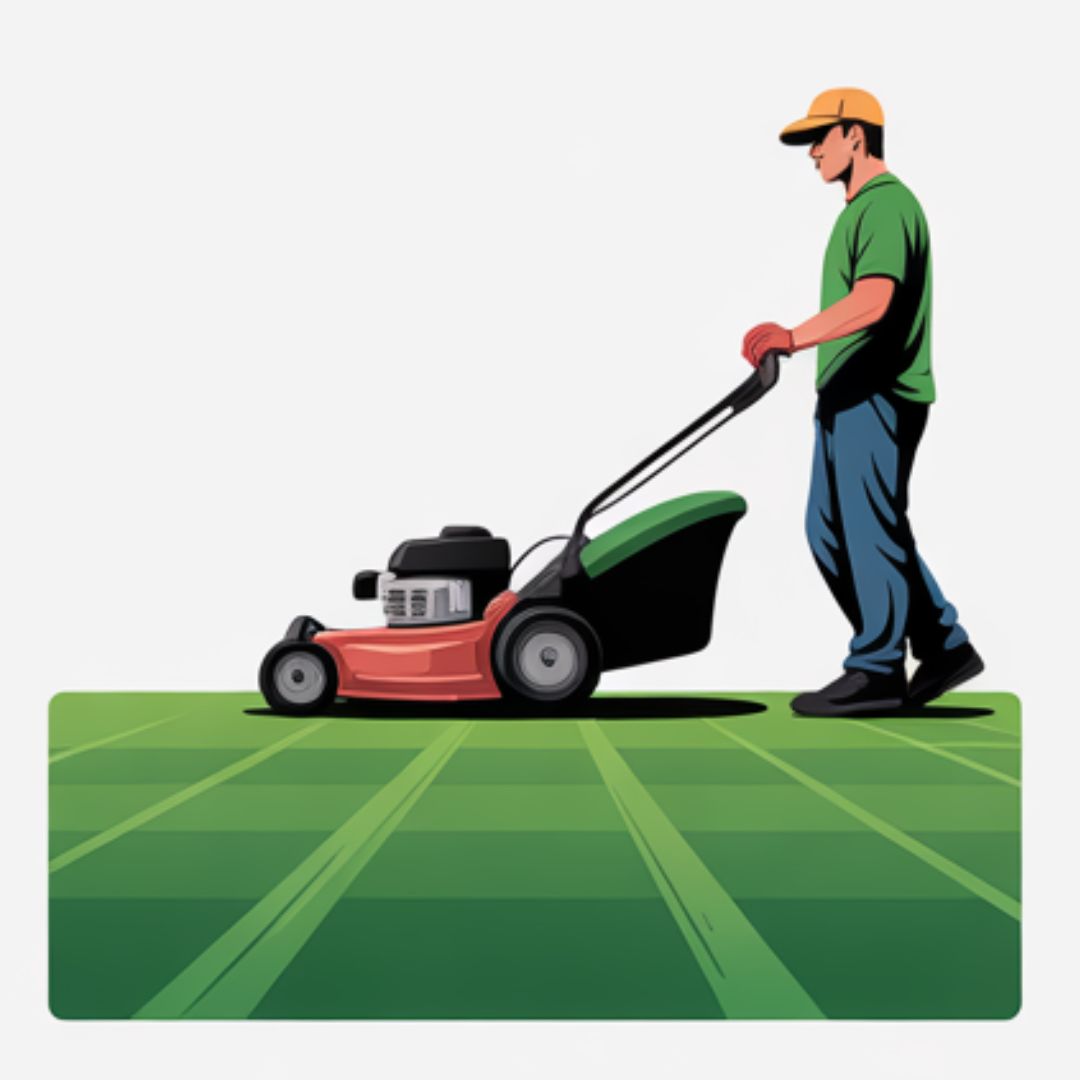 Lawn mowed in alternating directions for a healthy pattern