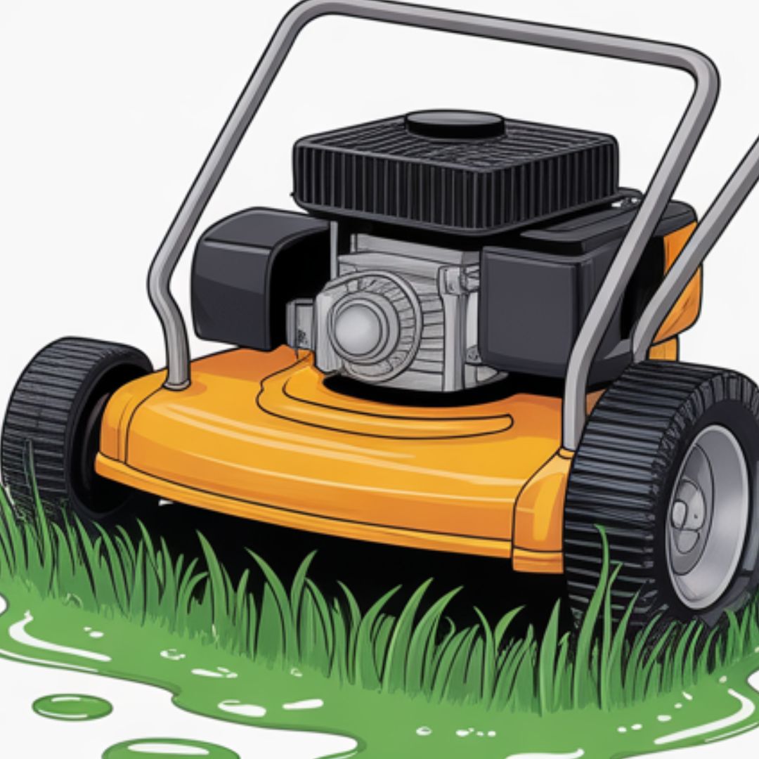 Warning about mowing wet grass