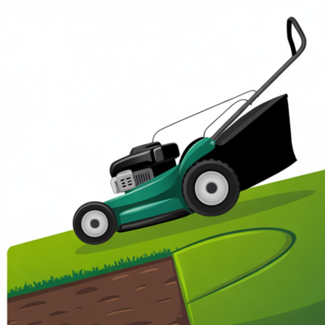 Mowing slopes without scalping the lawn