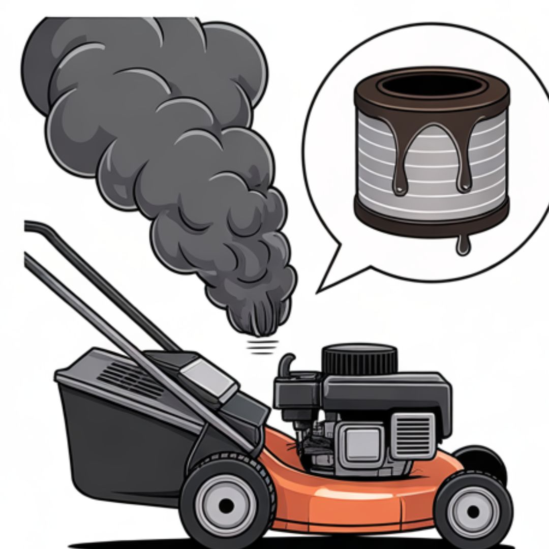 Mower black smoke from clogged filter