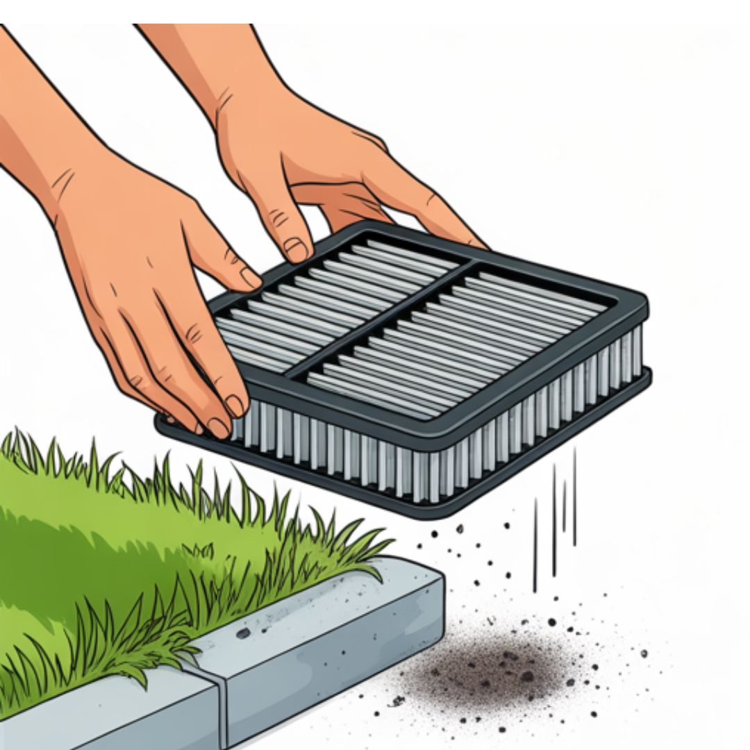 Lawn mower air filter check