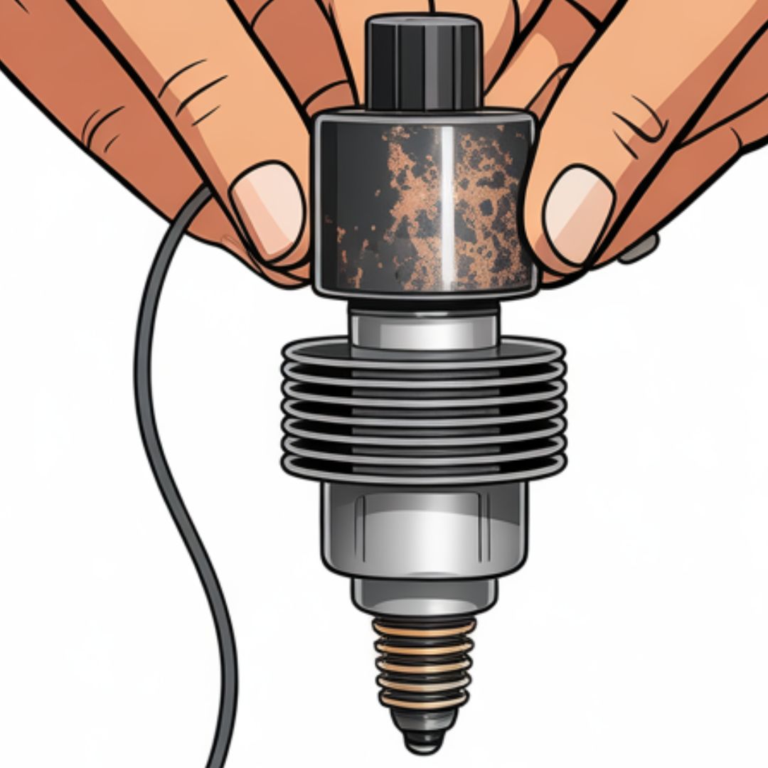 Checking mower spark plug and wire