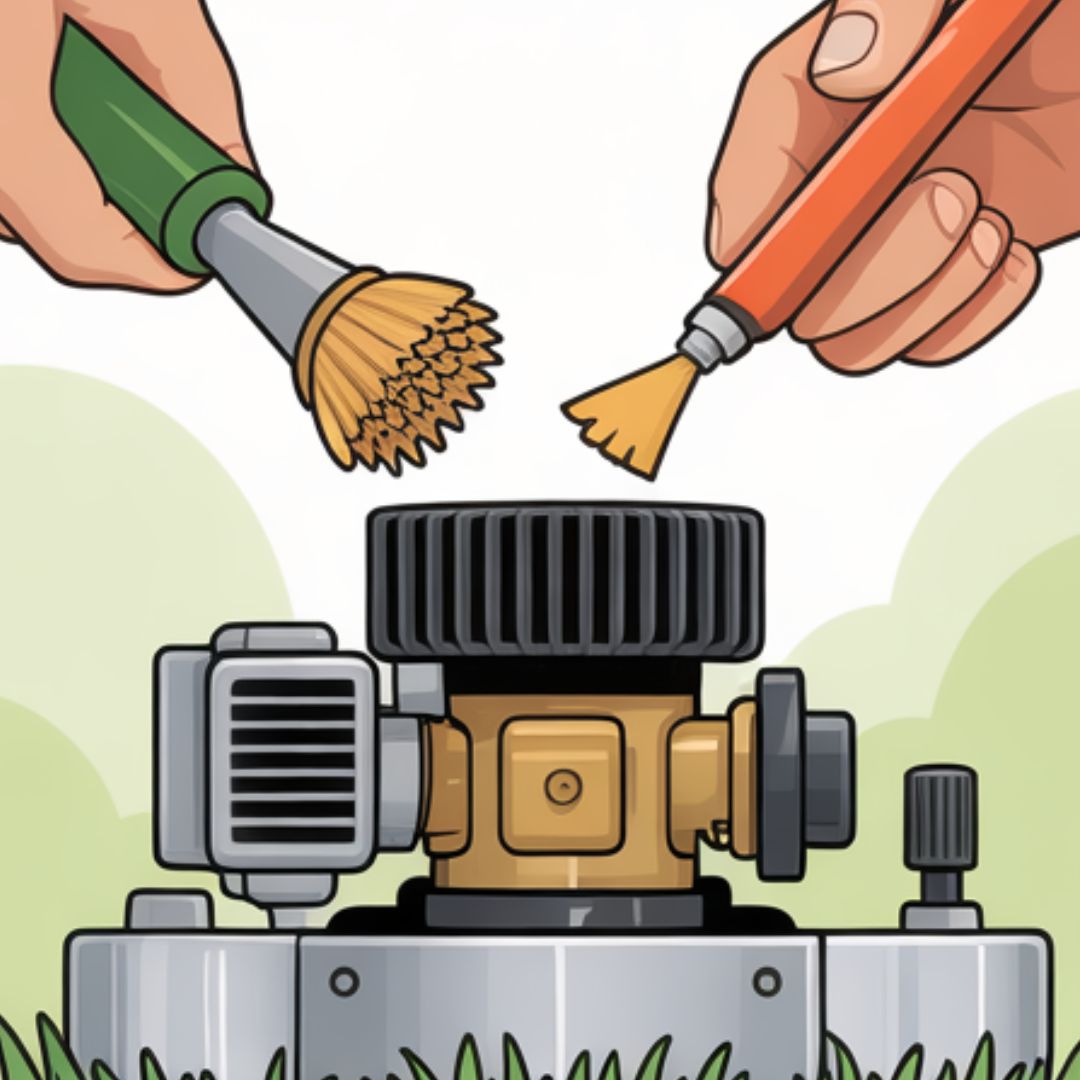 Cleaning lawn mower carburetor
