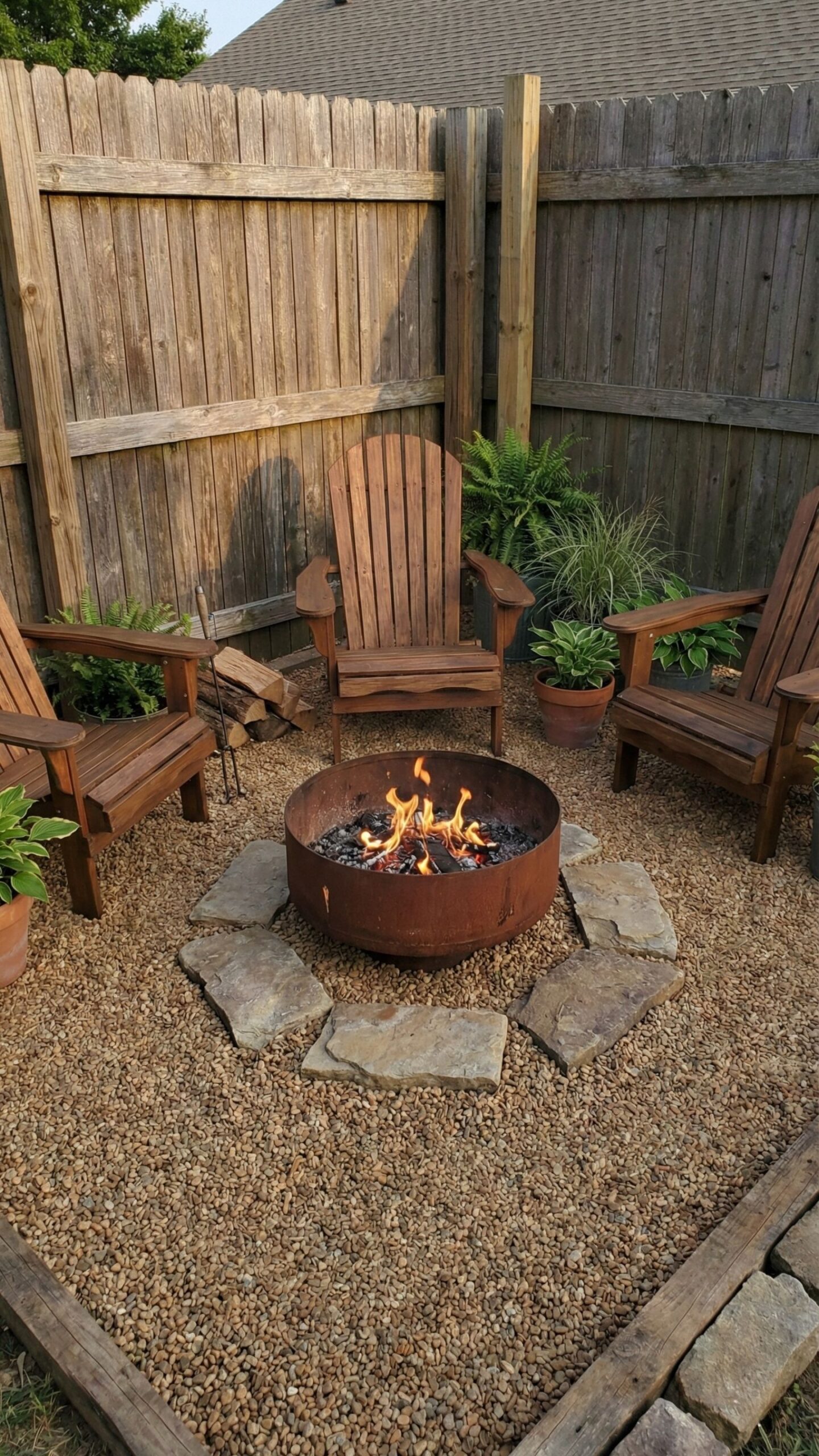 Backyard Corner Fire Pit Layout