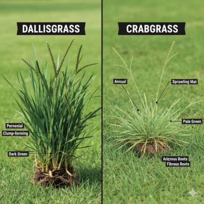 Dallisgrass and Crabgrass Comparison