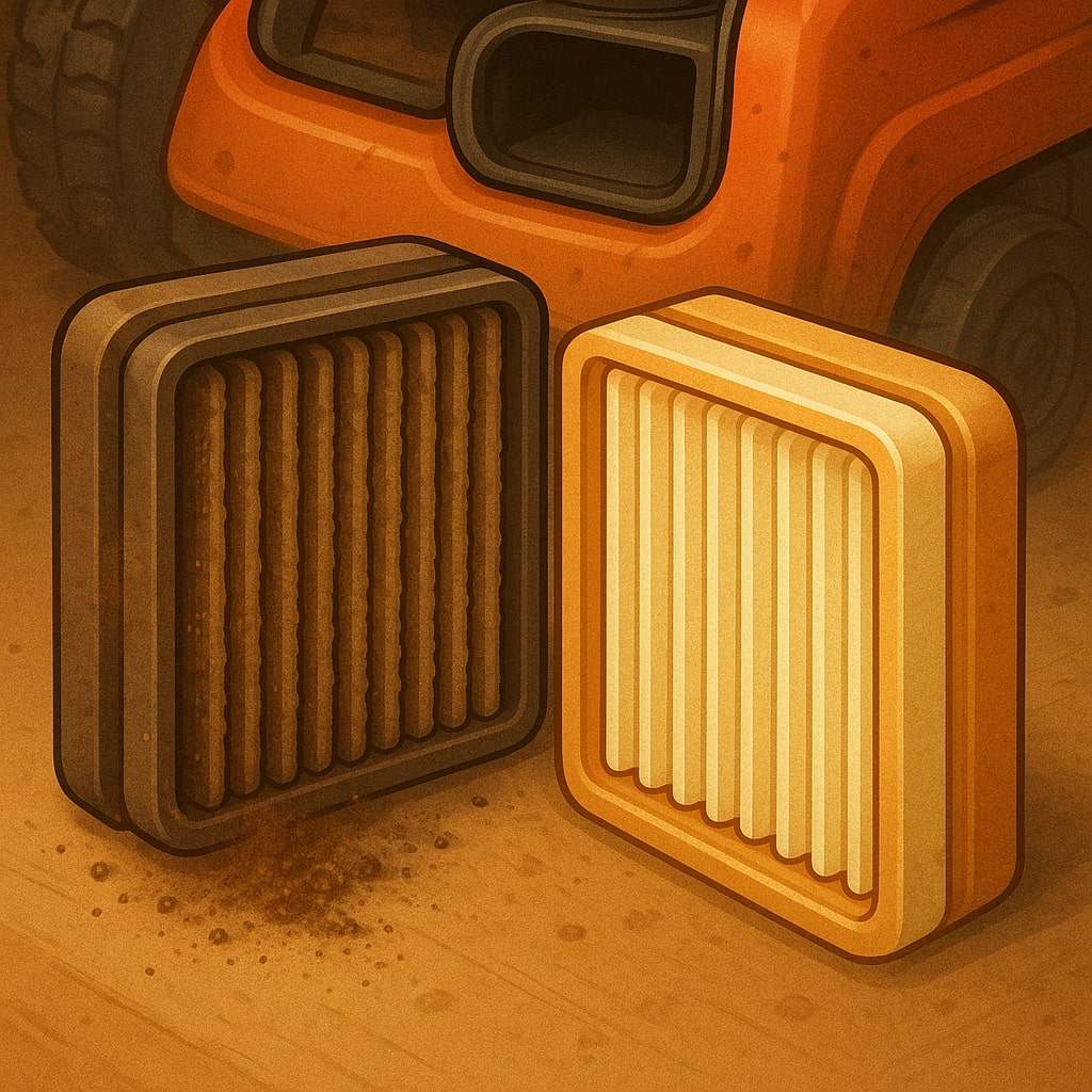 Dirty vs Clean Mower Air Filter