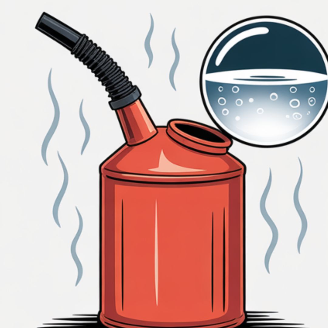 Gas can sitting in hot sun