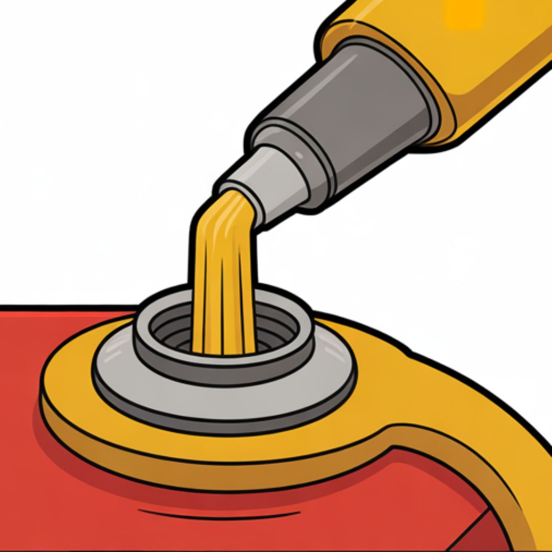 Grease mower spindles and linkages