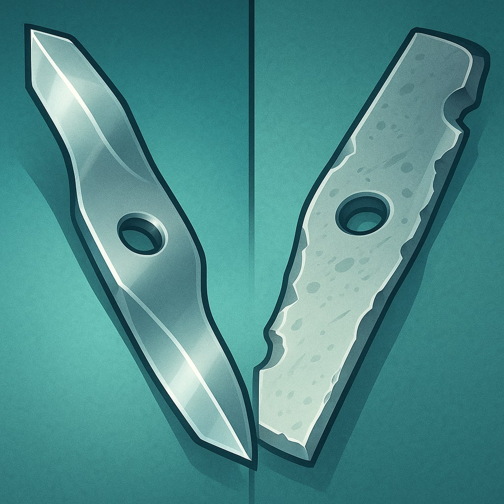 Dull vs Sharp Lawn Mower Blade