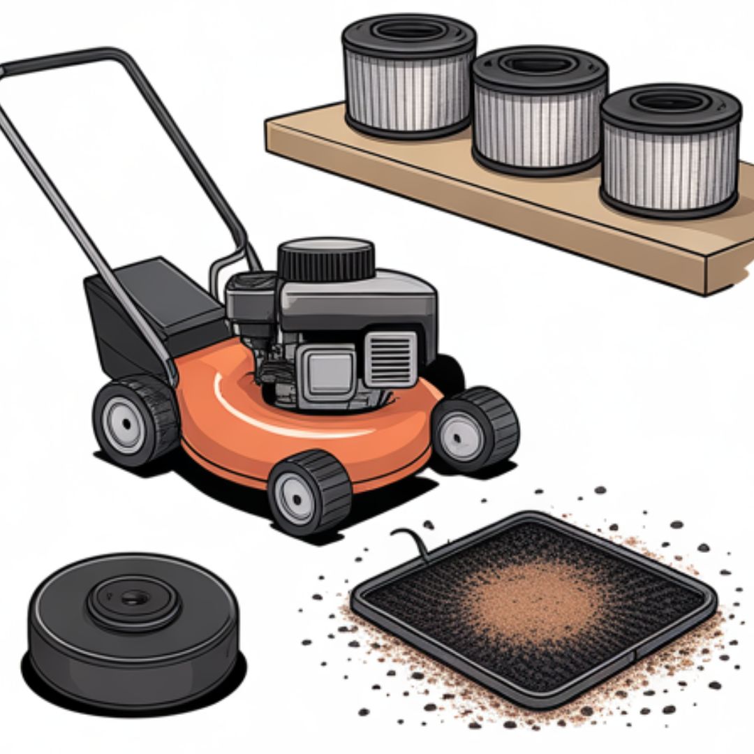 Spare mower air filters