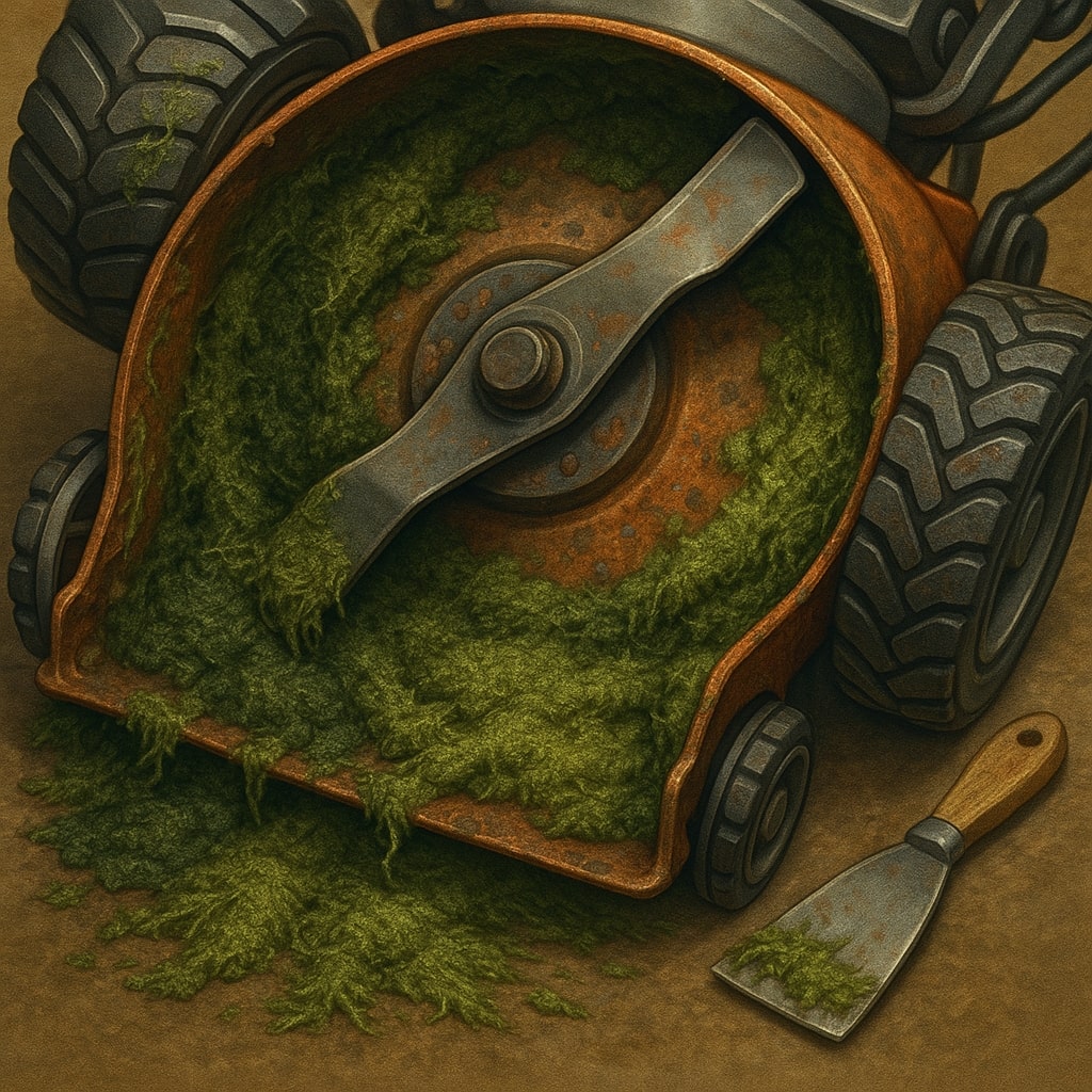 Grass Buildup Under Mower Deck