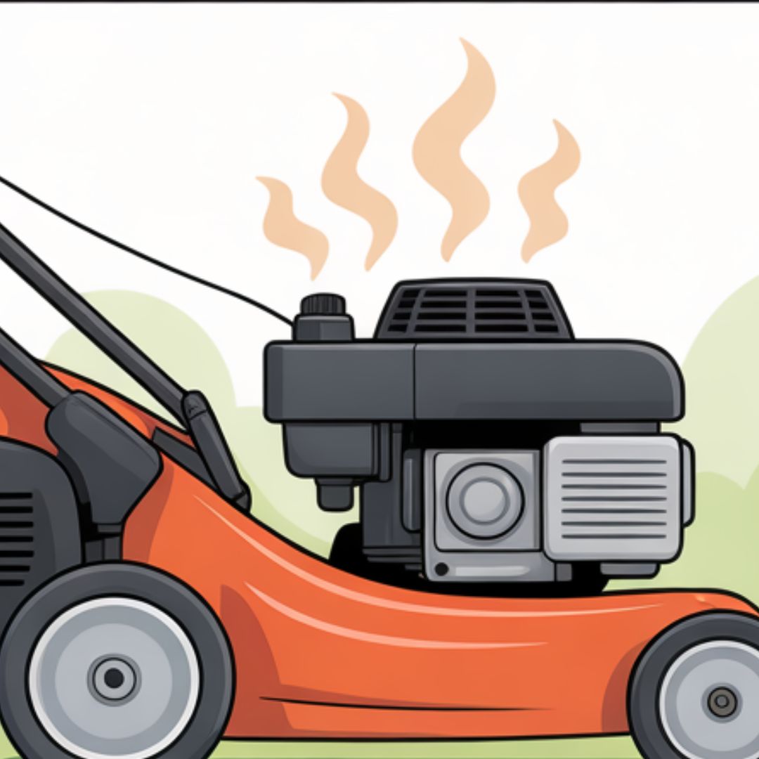 Letting mower idle to cool down