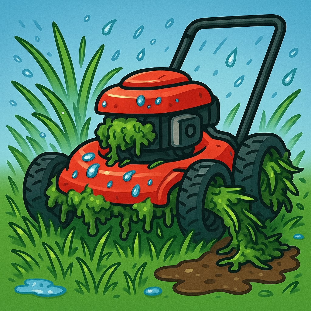 Mowing Wet Grass Causing Clumps