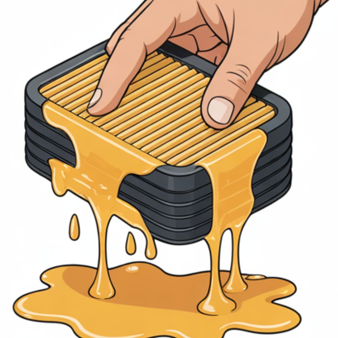 Checking foam filter oil level