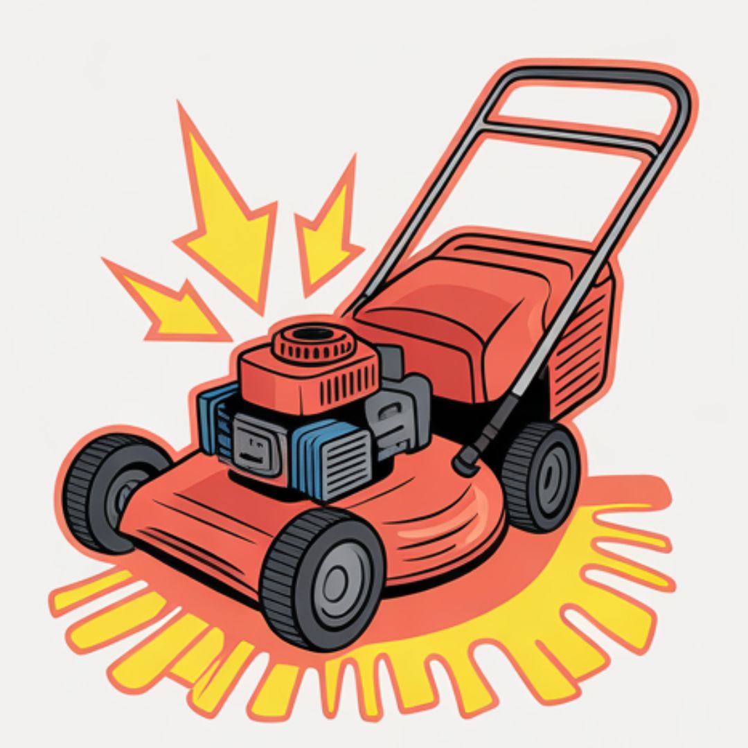 never tip mower wrong way