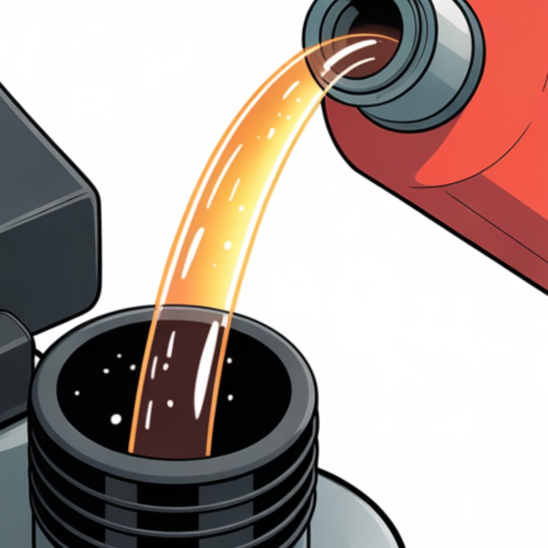 Fresh gasoline for lawn mower