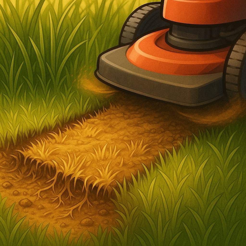 Scalped Lawn from Low Mower Height