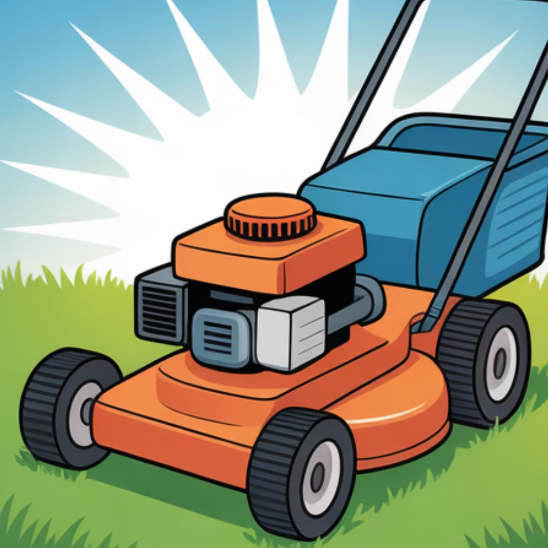 Storing mower in shade or garage