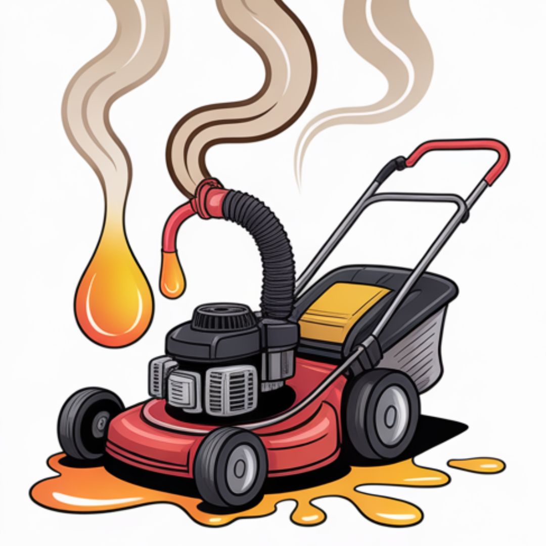 Strong gas smell around mower