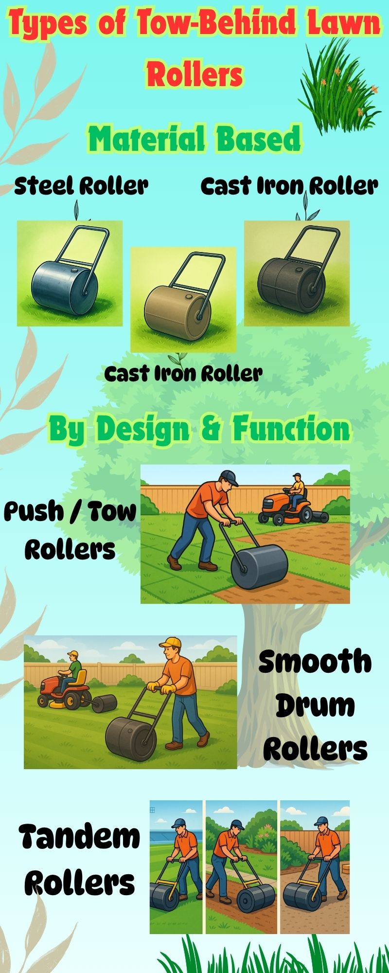 Types of Tow-Behind Lawn Rollers