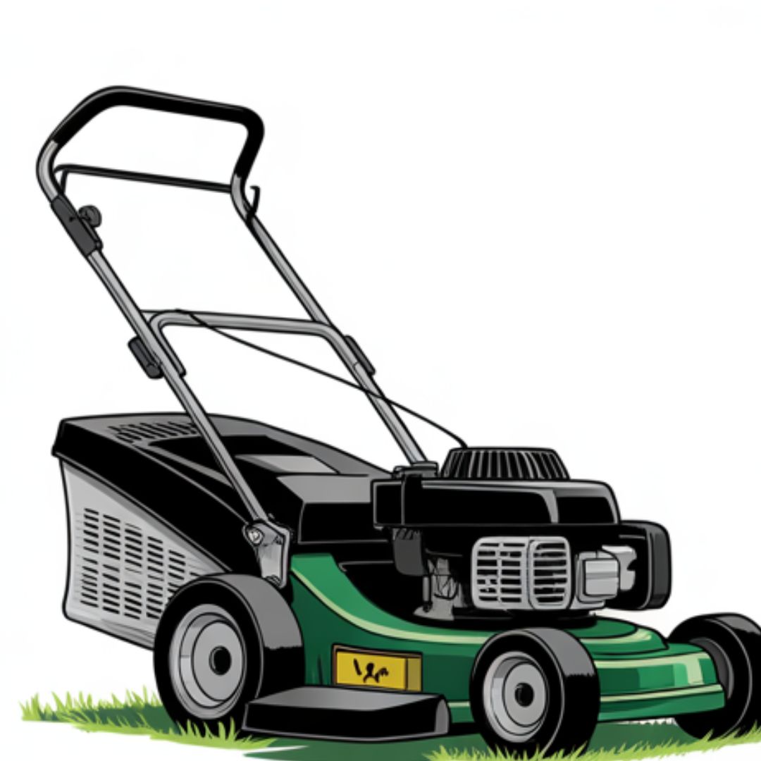 Lawn mower running at full throttle