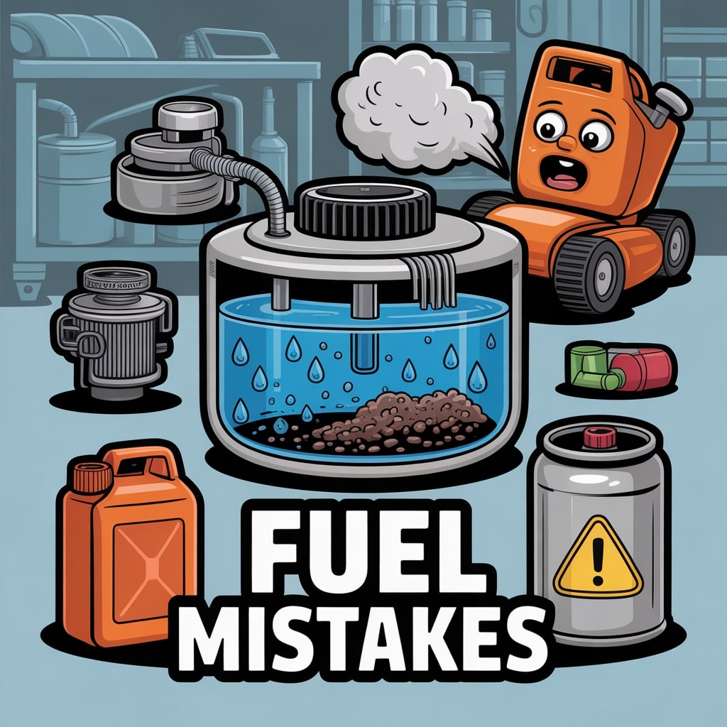 fuel mistakes, lawn mower fuel problems, bad fuel in mower