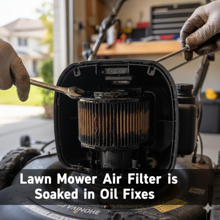 Lawn Mower Air Filter Soaked in Oil