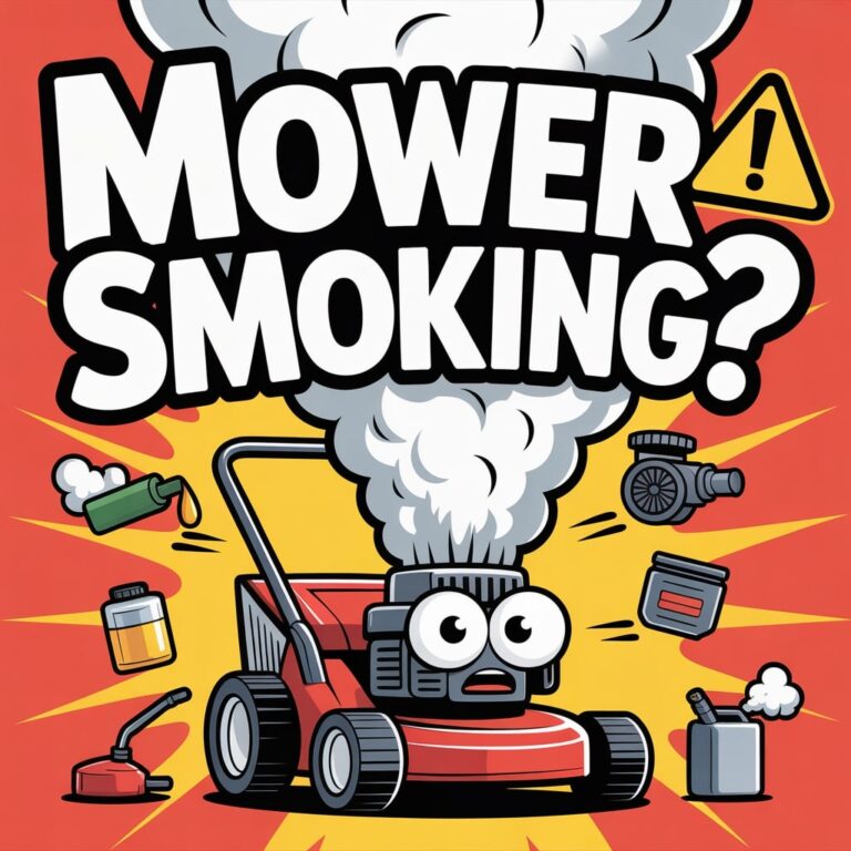 lawn mower smoking, why mower smokes, mower smoke fixes
