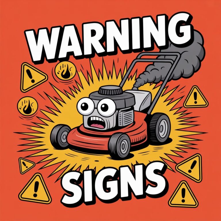 lawn mower warning signs