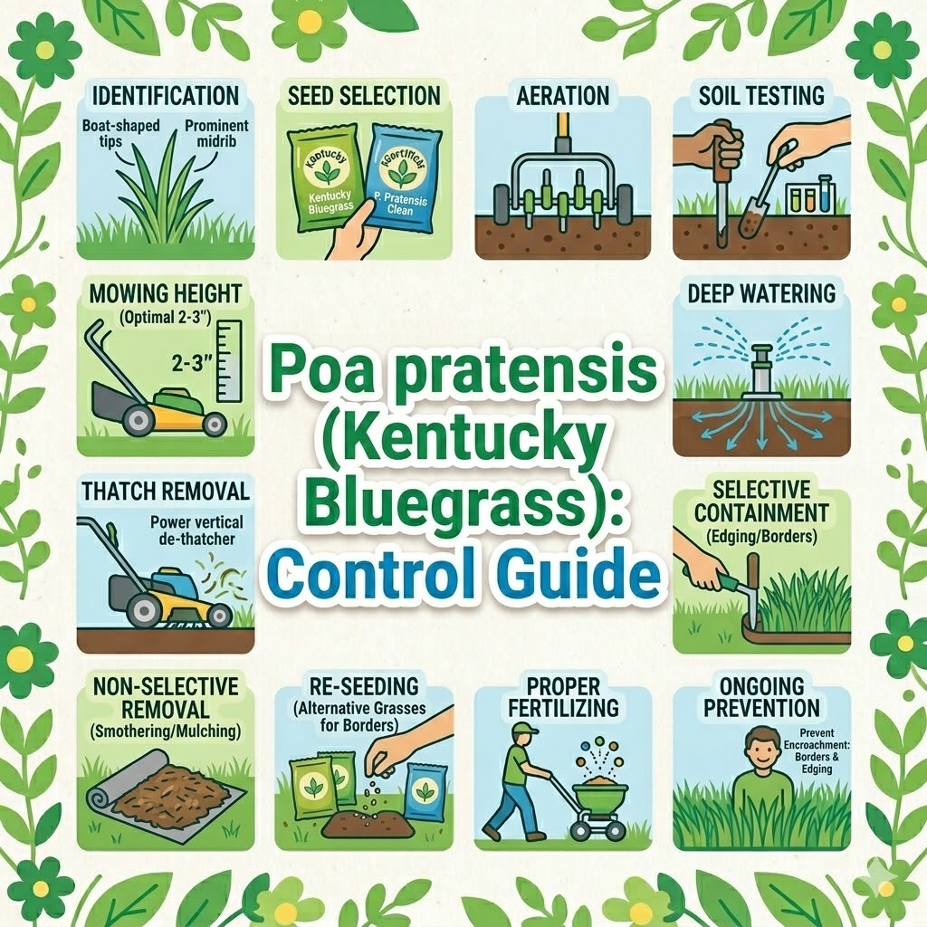 (Kentucky Bluegrass) Poa Pratensis Control, Identification and Prevention