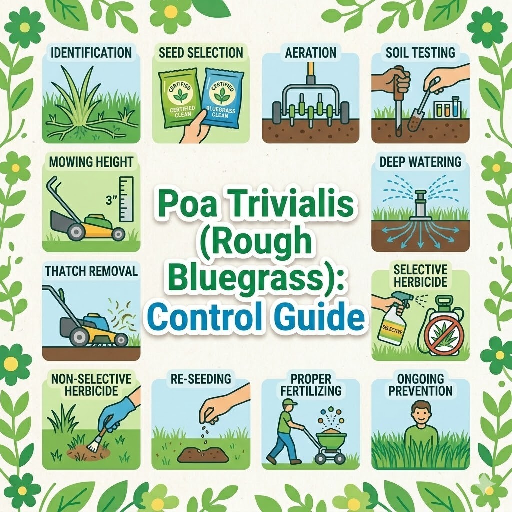 (Rough Bluegrass) Poa Trivialis Control, Identification and Prevention