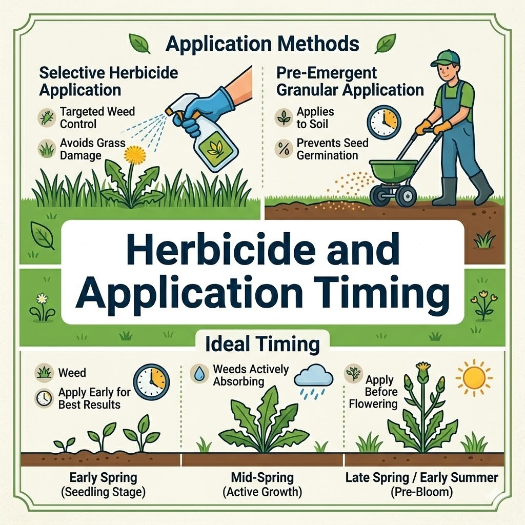 Types of Herbicide and Application Timing for Lawns