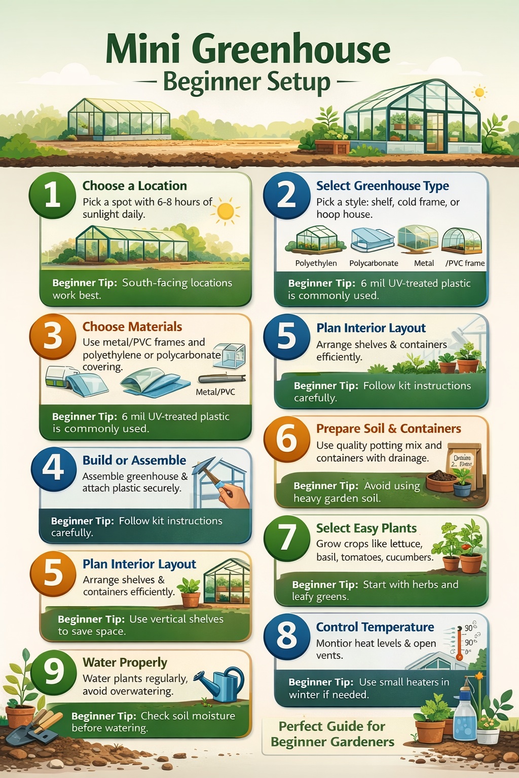 Mini greenhouse setup guide for beginners