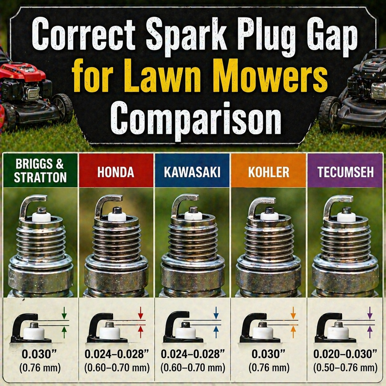 Correct Spark Plug Gap for Lawn Mowers