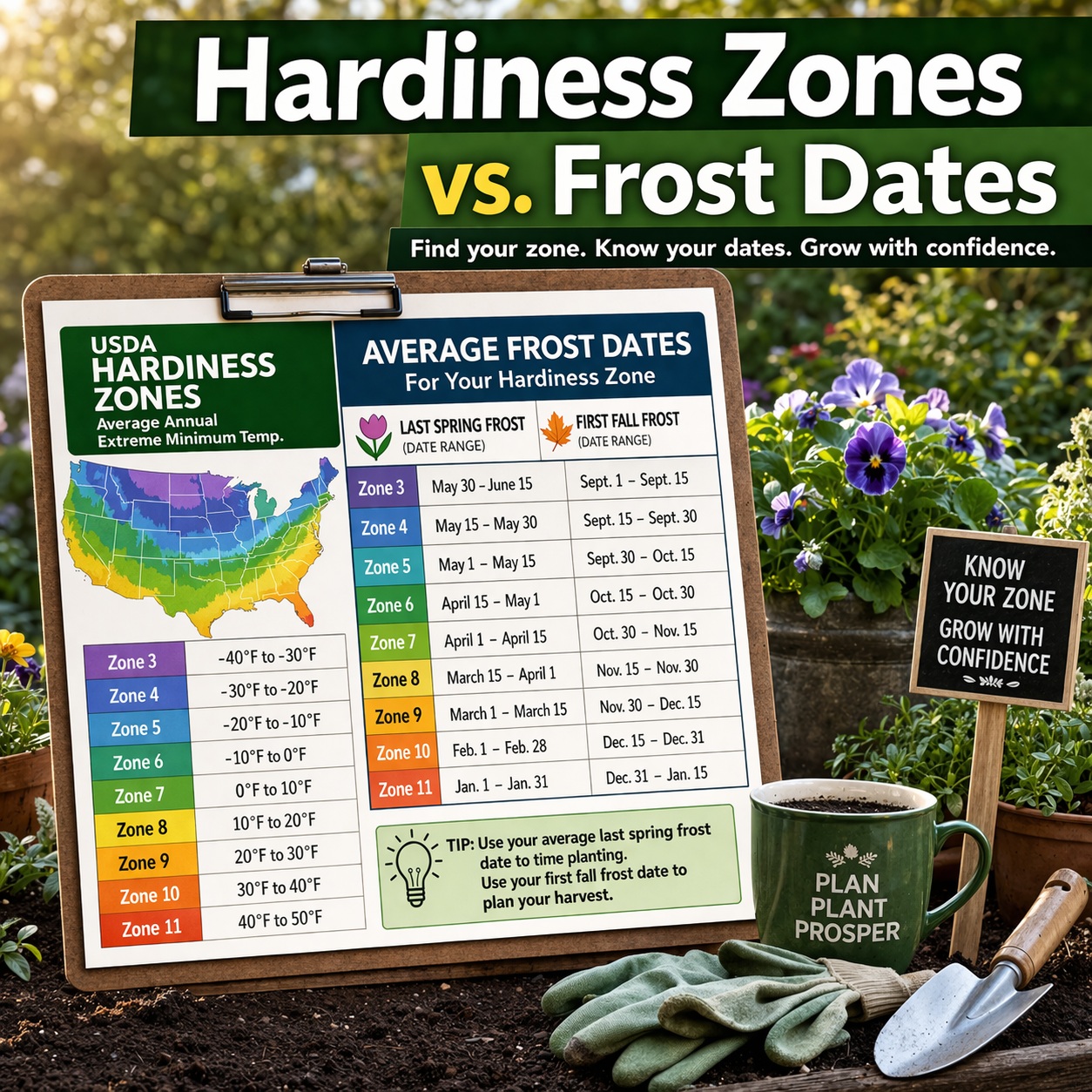 Hardiness Zones vs Frost Dates