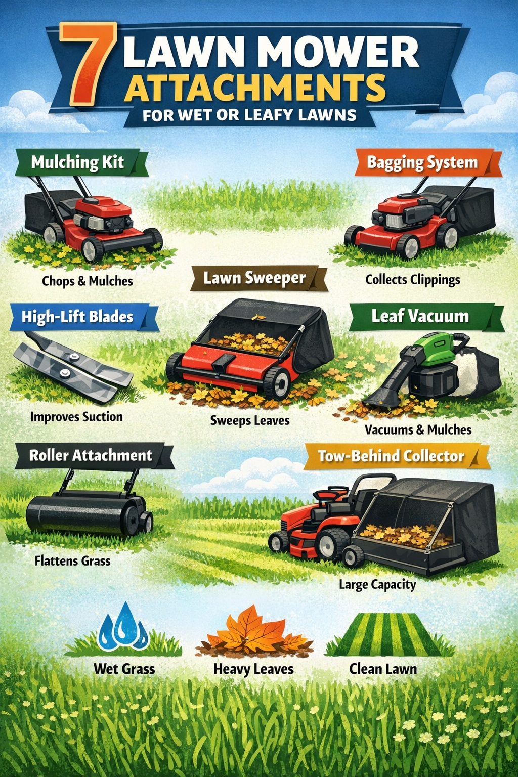 Lawn Mower Attachments for Wet or Leafy Lawns