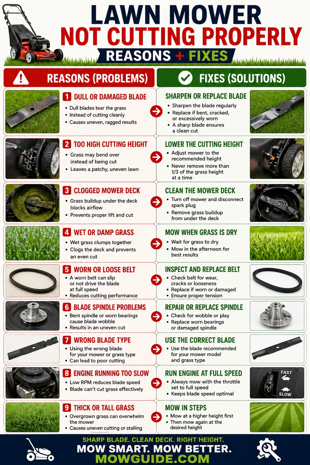 Lawn Mower Not Cutting Properly: Reasons and Fixes