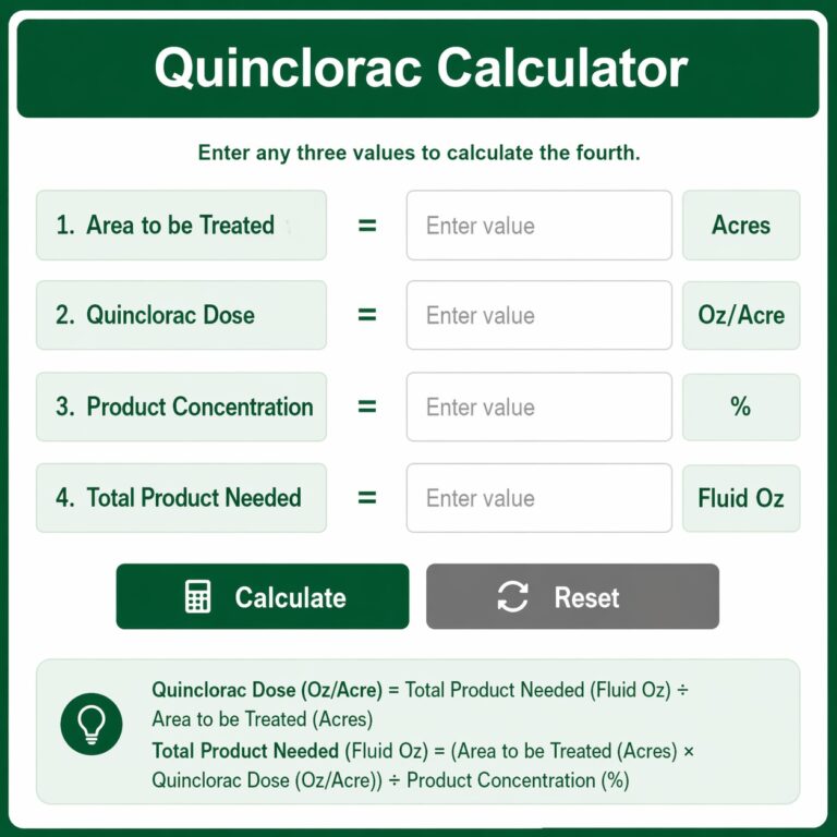 Quinclorac Calculator: Accurate Herbicide Dosage