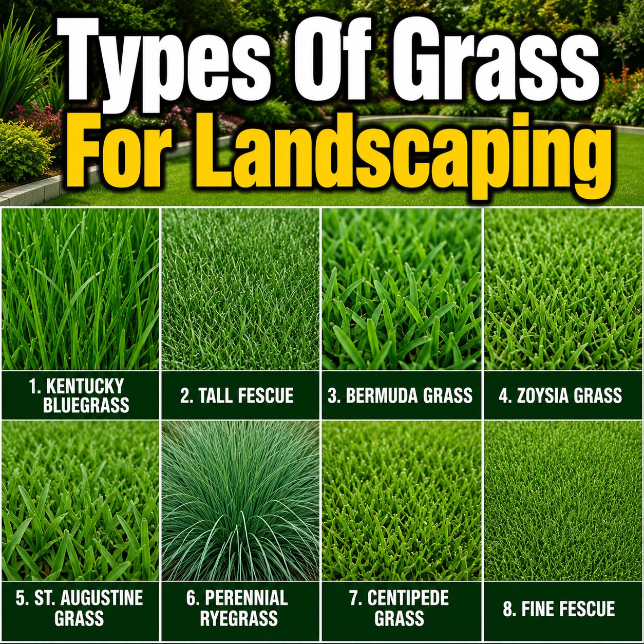 Types Of Grass For Landscaping